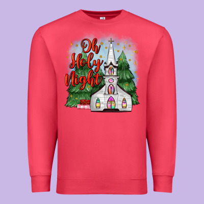 Christmas Church Oh Holy Night Premium Sweatshirt Designed By Maliassmallbusiness