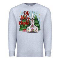 Heather Grey christmas church oh holy night Premium Sweatshirt - MaliasSmallBusiness