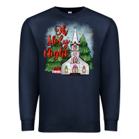 Navy christmas church oh holy night Premium Sweatshirt - MaliasSmallBusiness