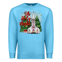 Ocean Blue christmas church oh holy night Premium Sweatshirt - MaliasSmallBusiness