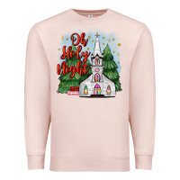 Pale Pink christmas church oh holy night Premium Sweatshirt - MaliasSmallBusiness