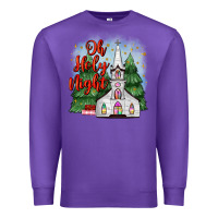 Purple christmas church oh holy night Premium Sweatshirt - MaliasSmallBusiness