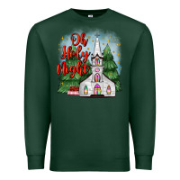 Sports Green christmas church oh holy night Premium Sweatshirt - MaliasSmallBusiness