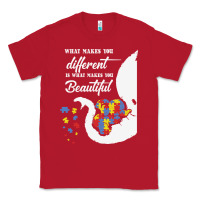 Red Autism Different Makes You Beautiful Classic Tee - CowhideDigitalArt