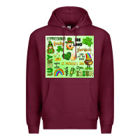 Burgundy st patrick's day Premium Hoodie - Artiststas
