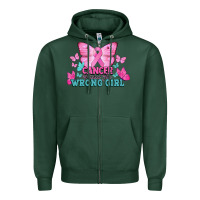 Sports Green cancer picked the wrong girl Zipper Hoodie - NancyCooperArtShop