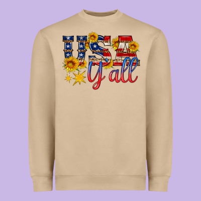 Usa Y All Heavyweight Sweatshirt Designed By Hra Design Shop