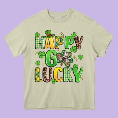 Happy Go Lucky Heavy Core Tee Designed By Artiststas