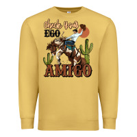 Antique Gold check your ego amigo rodeo cowboy Premium Sweatshirt - MaliasSmallBusiness
