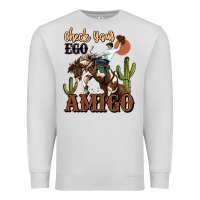Dove Grey check your ego amigo rodeo cowboy Premium Sweatshirt - MaliasSmallBusiness