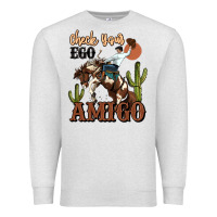 Oatmeal Heather check your ego amigo rodeo cowboy Premium Sweatshirt - MaliasSmallBusiness