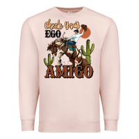 Pale Pink check your ego amigo rodeo cowboy Premium Sweatshirt - MaliasSmallBusiness