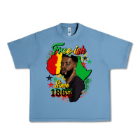 Pebble Blue free ish since 1865 black man Urban Heavy Tee - HRA Design Shop