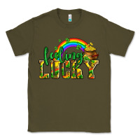Army Green feeling lucky with coins Classic Tee - AdoDesignShop
