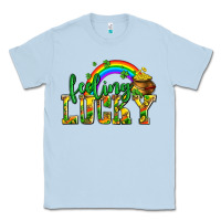 Dusty Blue feeling lucky with coins Classic Tee - AdoDesignShop