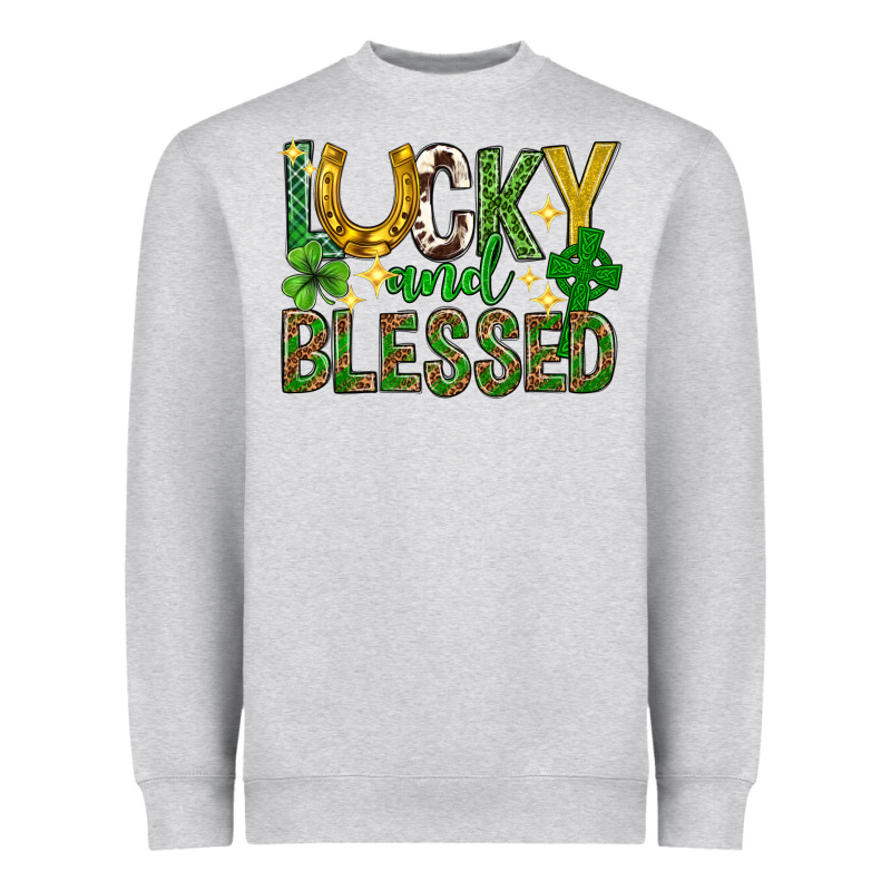 Lucky And Blessed St. Patricks Day Heavyweight Sweatshirt by Neo Western | Teevron
