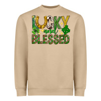 Mushroom Lucky and blessed st. patricks day Heavyweight Sweatshirt - Neo Western