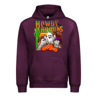 Mauve Wine Howdy ghouls Urban Hoodie - NancyCooperArtShop