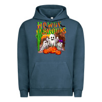 Pigment Midnight Navy Howdy ghouls Urban Hoodie - NancyCooperArtShop