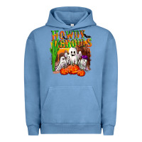 Pigment Pebble Blue Howdy ghouls Urban Hoodie - NancyCooperArtShop