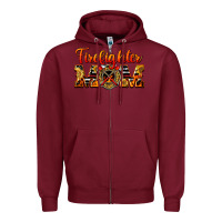 Burgundy American Firefighter Mom Zipper Hoodie - LillyAllenDesigns