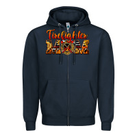 Navy American Firefighter Mom Zipper Hoodie - LillyAllenDesigns