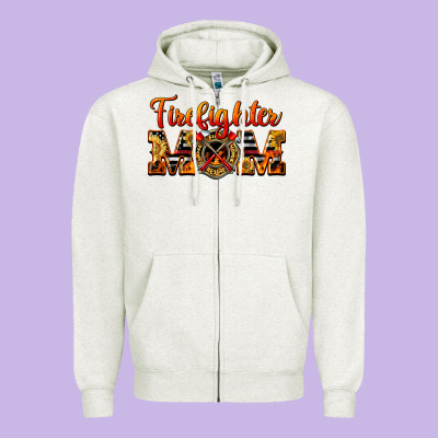 American Firefighter Mom Zipper Hoodie Designed By Lillyallendesigns