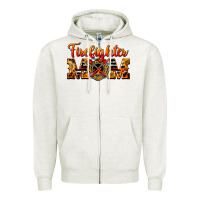 Oatmeal Heather American Firefighter Mom Zipper Hoodie - LillyAllenDesigns