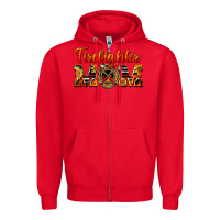 Red American Firefighter Mom Zipper Hoodie - LillyAllenDesigns