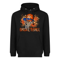 Black custom name basketball Heavyweight Hoodie - MaliasSmallBusiness