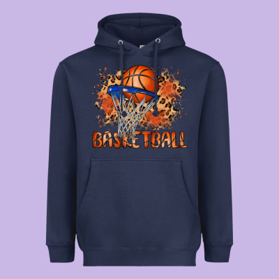 Custom Name Basketball Heavyweight Hoodie Designed By Maliassmallbusiness