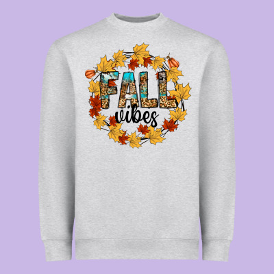 Fall Vibes Heavyweight Sweatshirt Designed By Cowhidedigitalart