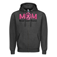Charcoal Heather breast cancer warrior mom Zipper Hoodie - Jasminsmagicworld