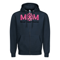 Navy breast cancer warrior mom Zipper Hoodie - Jasminsmagicworld