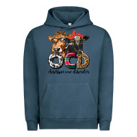 Pigment Midnight Navy OCD Obsessive Cow Disorder Urban Hoodie - texasbilliewilder