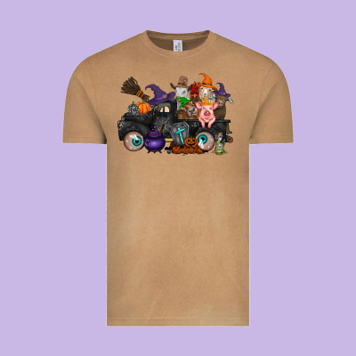 Halloween Farm Animals Truck Vintage Tee Designed By Racoondesign