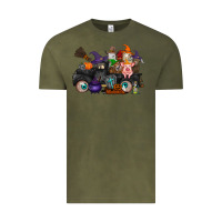 Vintage Olive halloween farm animals truck Vintage Tee - RacoonDesign
