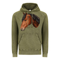 Vintage Olive horse Vintage Hoodie - RanaPortraitStore