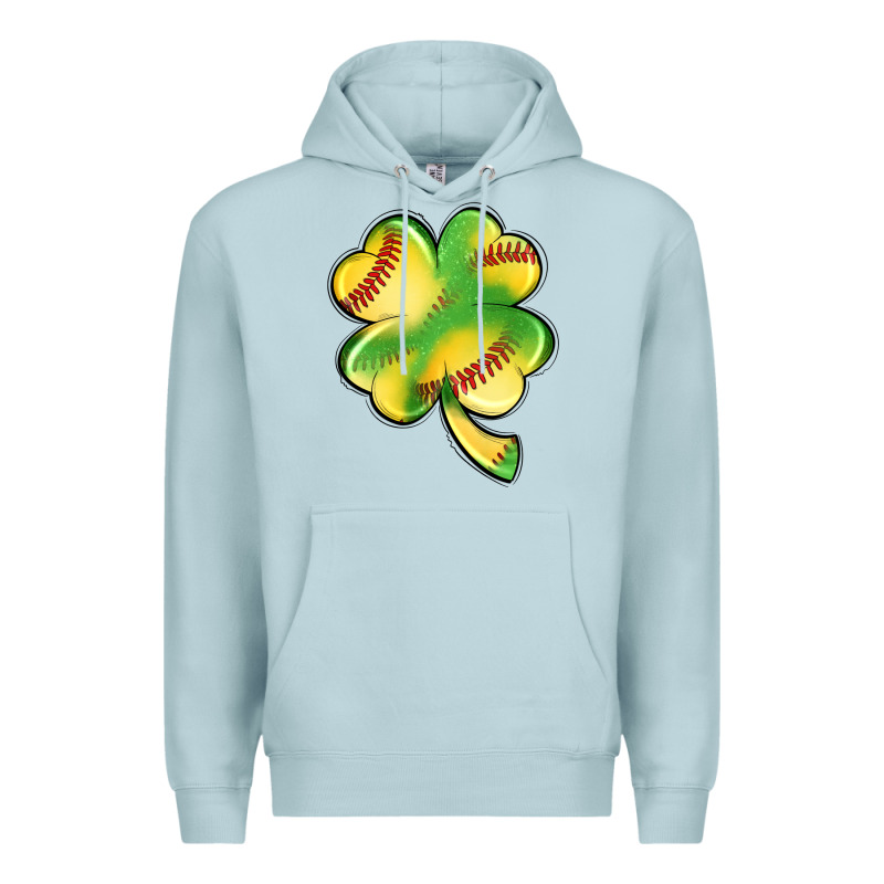 St. Patrick's Day Clover Softball Premium Hoodie by Artiststas | Teevron