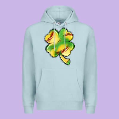 St. Patrick's Day Clover Softball Premium Hoodie Designed By Artiststas
