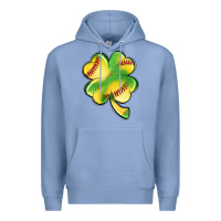 Colony Blue st. patrick's day clover softball Premium Hoodie - Artiststas