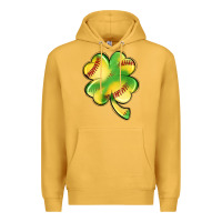 Mustard st. patrick's day clover softball Premium Hoodie - Artiststas