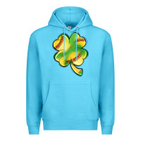 Ocean Blue st. patrick's day clover softball Premium Hoodie - Artiststas