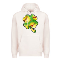 Pale Pink st. patrick's day clover softball Premium Hoodie - Artiststas