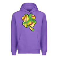 Purple st. patrick's day clover softball Premium Hoodie - Artiststas