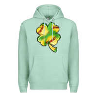 Seafoam st. patrick's day clover softball Premium Hoodie - Artiststas