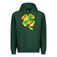 Sports Green st. patrick's day clover softball Premium Hoodie - Artiststas