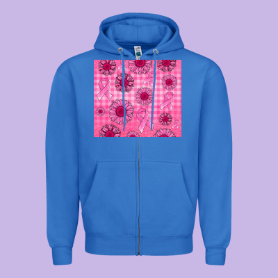 Breast Cancer Zipper Hoodie Designed By Jasminsmagicworld