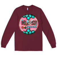 Burgundy nurse round earrings 3 Long Sleeve Tee - BundleAndBundleShop