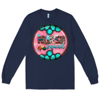 Navy nurse round earrings 3 Long Sleeve Tee - BundleAndBundleShop